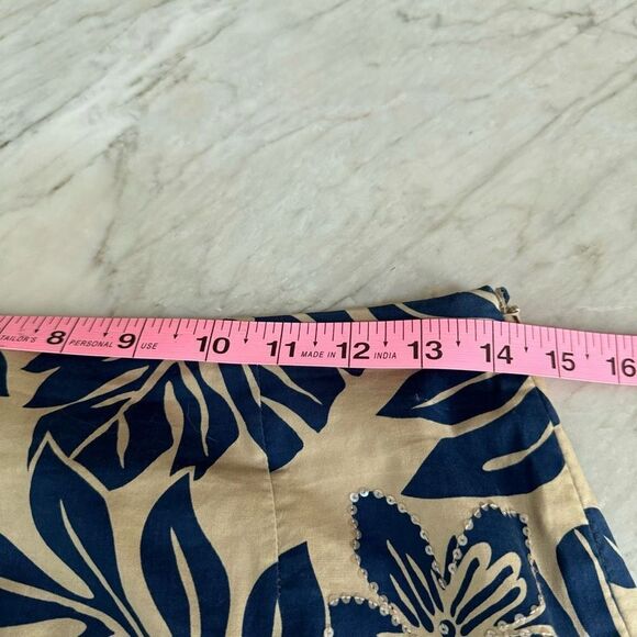 Talbots tropical print sequined skirt cotton stretch size 6 - Picture 5 of 7
